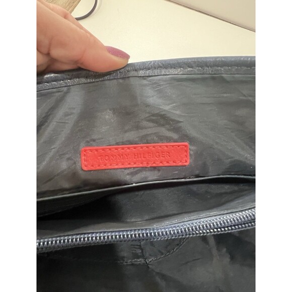 Tommy Hilfiger Women's Navy Blue & Gray Logo Tote Bag Handbag Purse - Picture 4 of 11